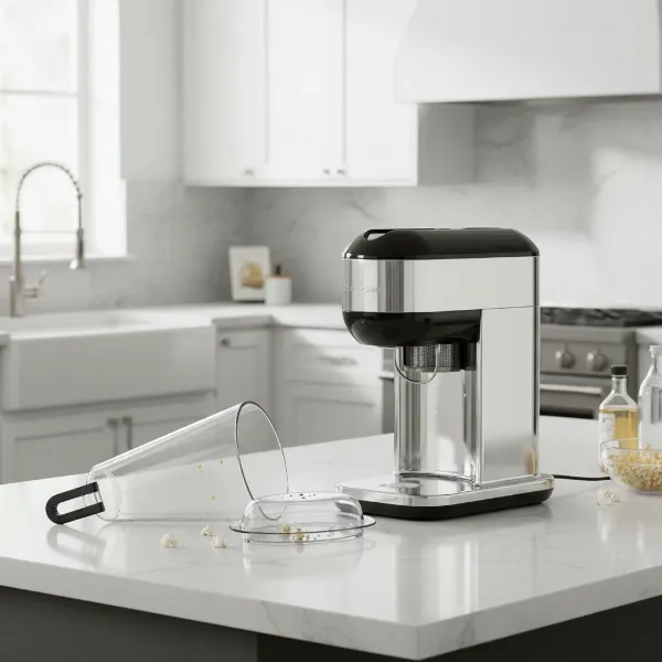 Hot Air Popcorn Maker with Detachable Butter Tray for Easy Cleaning