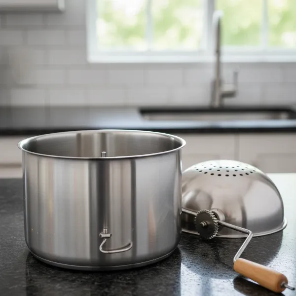Stainless Steel Stovetop Popcorn Maker with Removable Crank for Cleaning